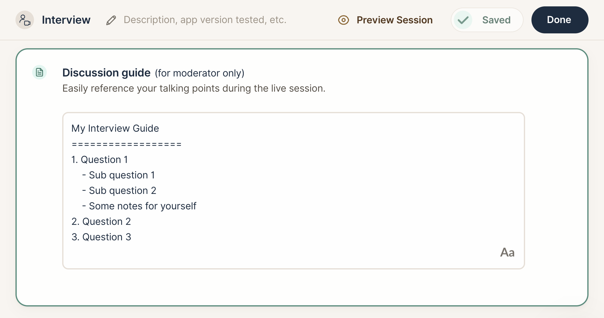 Discussion Guide - Round Editor