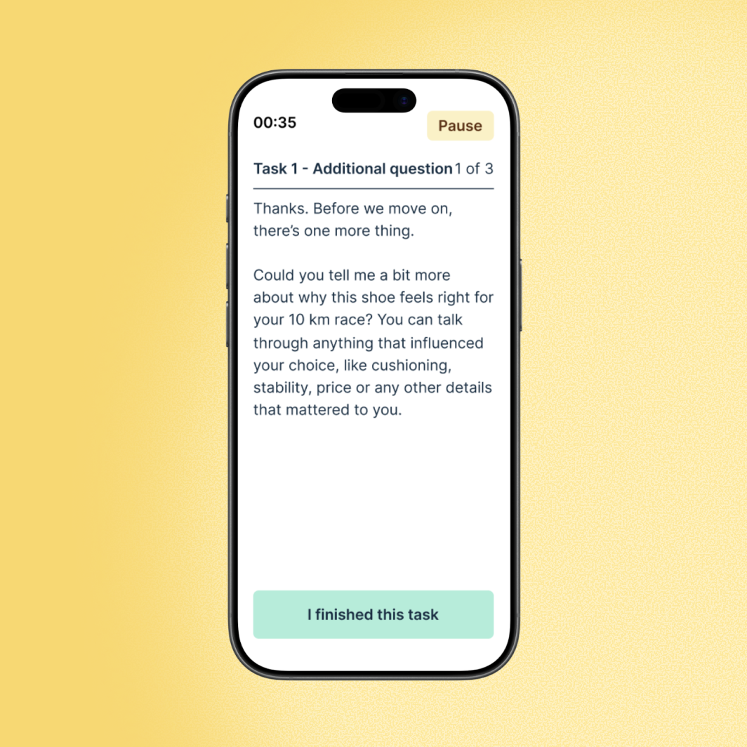 AI-Moderated Tasks that dig deeper
